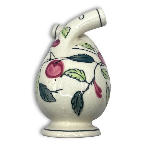 Vintage Fred Roberts Co. Porcelain twist oil/vinegar decanter w/ Cherry design - Picture 8 of 11
